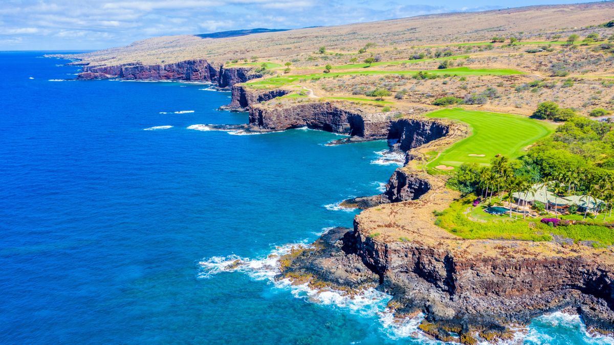 Larry Ellison, Aerial,View,Of,Lanai,,Hawaii,Looking,West,At,The,Rocky