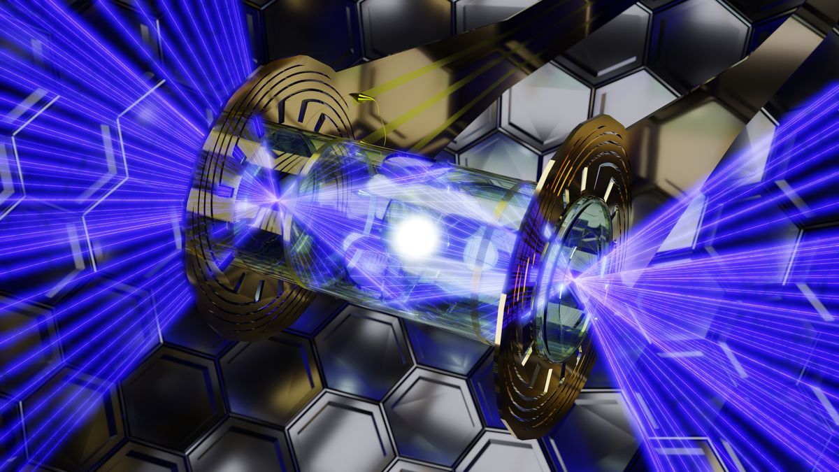 3d,Illustration,Of,Laser,Irradiated,Inertial,Confinement,Fusion,Occurring,In