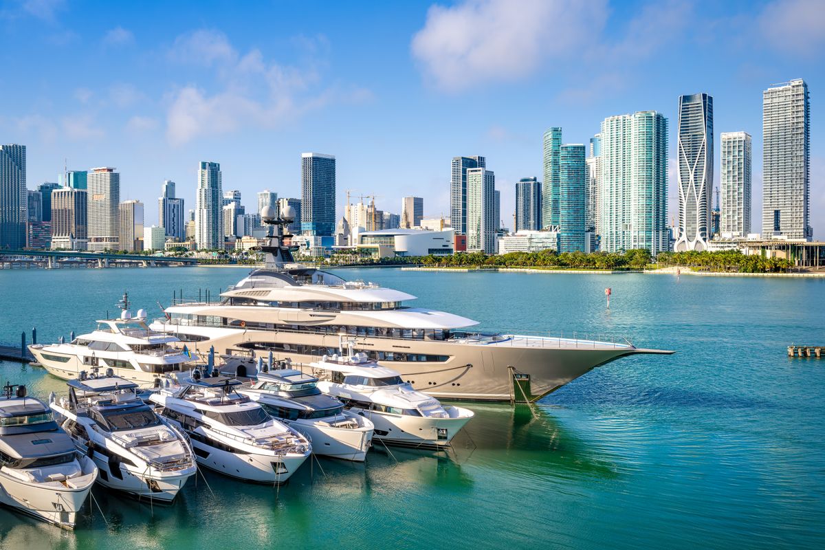 The,Skyline,Of,Miami,With,A,Marina