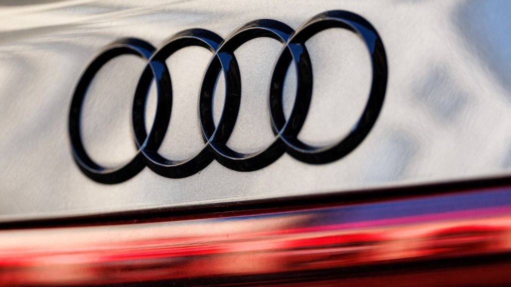 Audi logo on the rear of a car of the brand