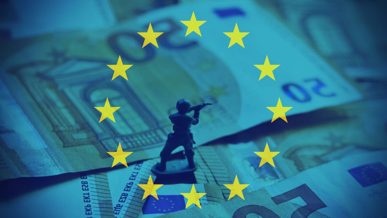 Toy,Soldier,On,Euro,Bills,Banknotes,With,The,European,Flag. európai-orosz háború
