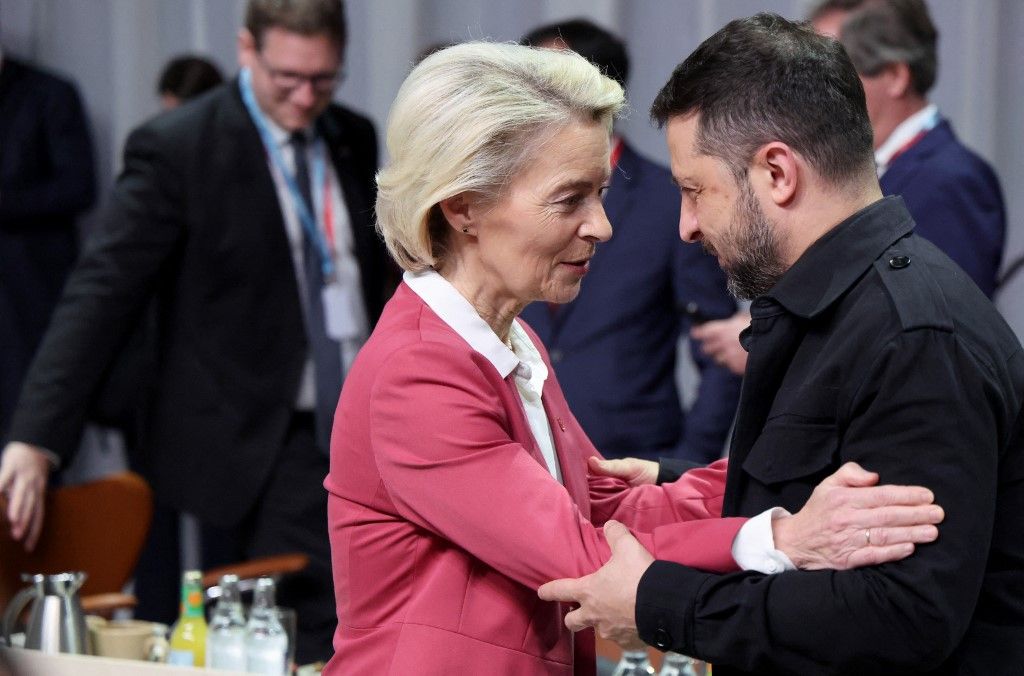 Volodimir Zelenszkij ukrán elnök és Ursula von der Leyen az Európai Bizottság elnöke