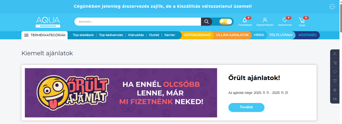 Lehúzhatja a rolót a népszerű magyarországi informatikai bolt, az Aqua