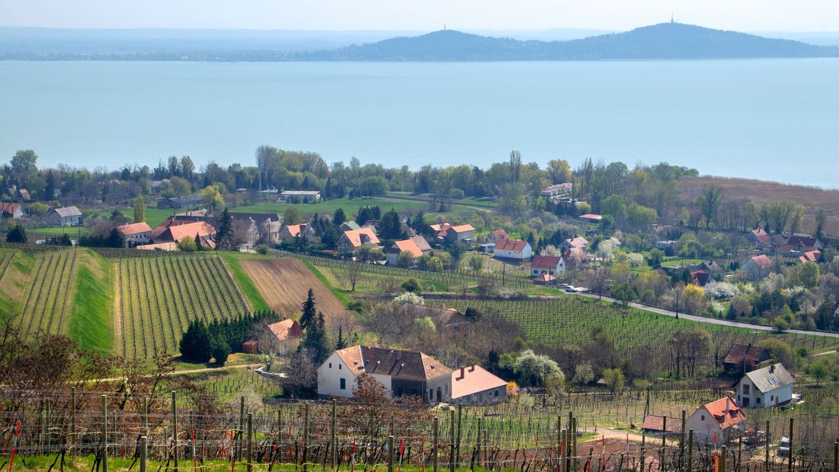 Beautiful,Hungarian,Landscape,From,Badacsony,Mountain,With,Mountains,Of,Fonyód.