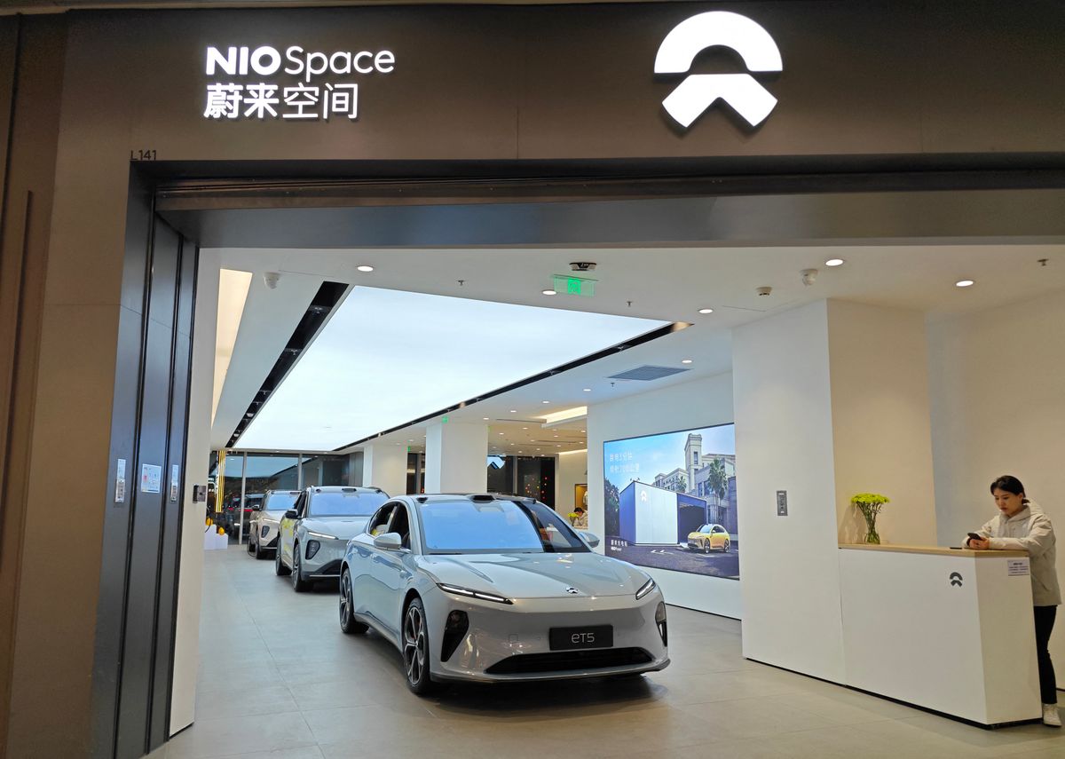 An NIO Auto Store in Yantai kínai elektromos autó
