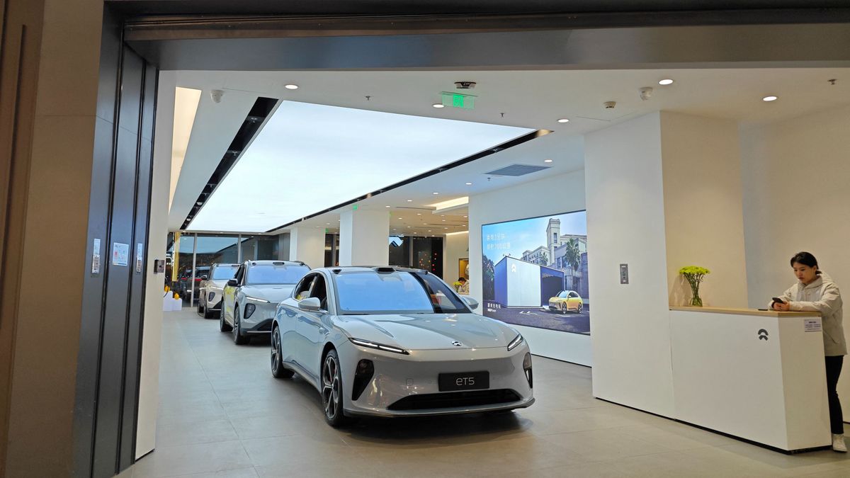 An NIO Auto Store in Yantai kínai elektromos autó
