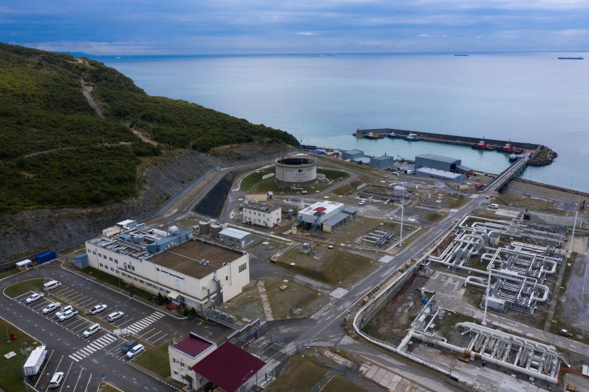 Facilities of CPC marine terminal near Novorossiysk
olaj terminál Kazahsztán