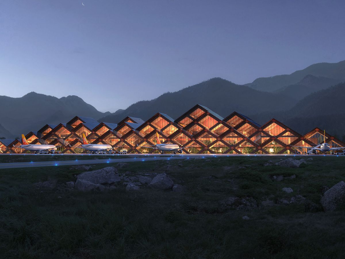 A Gelephu International Airport Bhutan repülőtér látványterve. Fotó: JLPPA / Bestimage