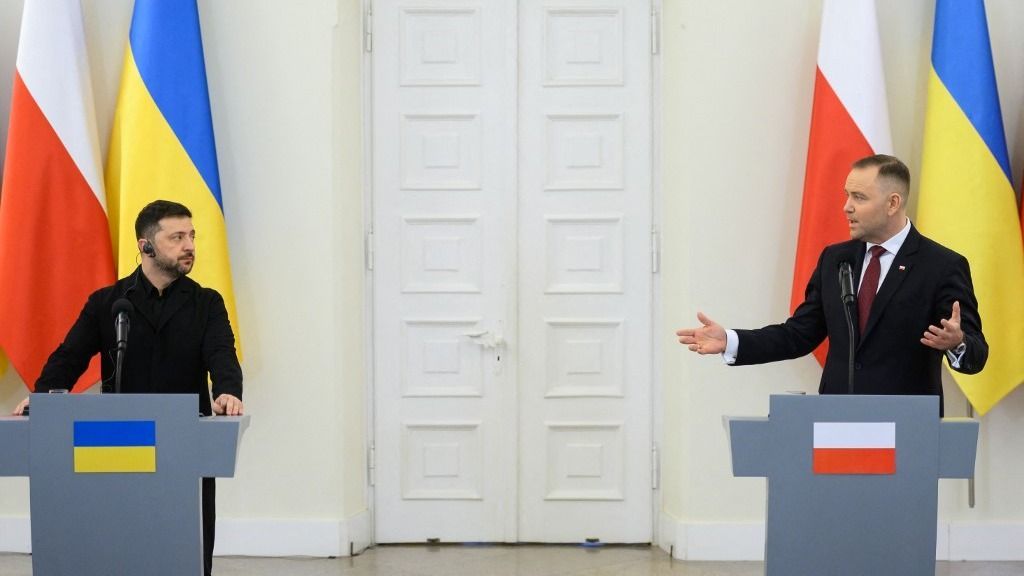 Polish President Karol Nawrocki Bilateral Meeting With Ukraine's Volodymyr Zelenskyy. lengyel
