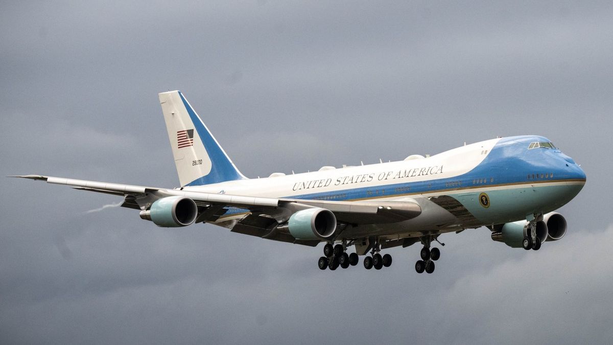 Az Air Force One flottájának egyik Boeing 747-200 jumbo jet típusú repülőgépe Fotó: Los Angeles Daily News via Getty Images/Sarah Reingewirtz