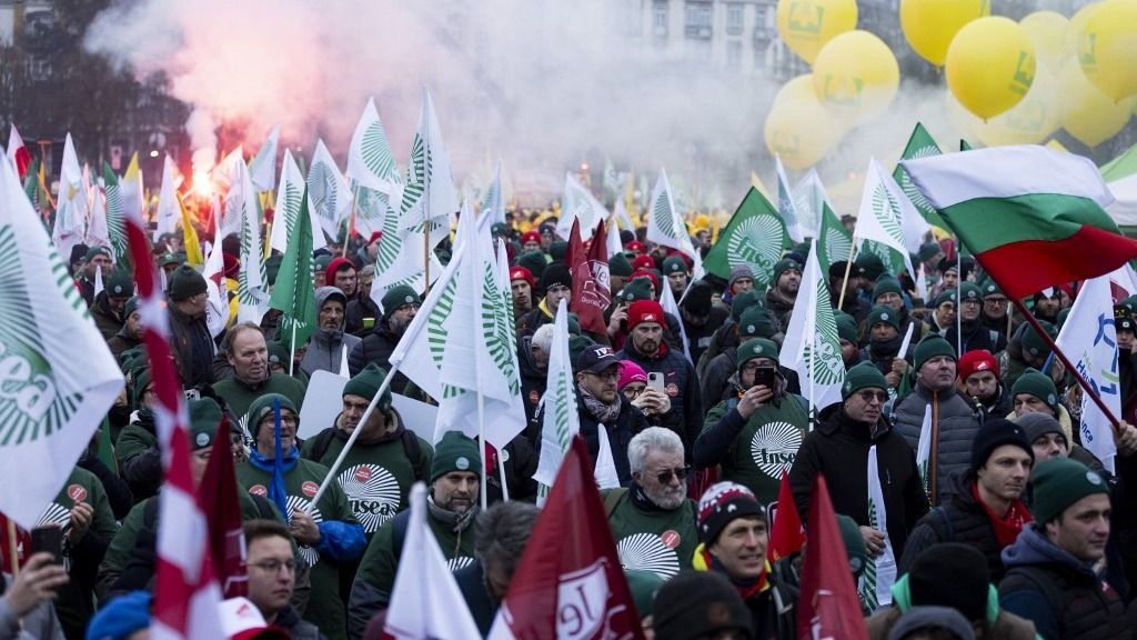 Farmers stage protest against the EU-Mercosur trade deal in Strasbourg Mercosur-megállapodás