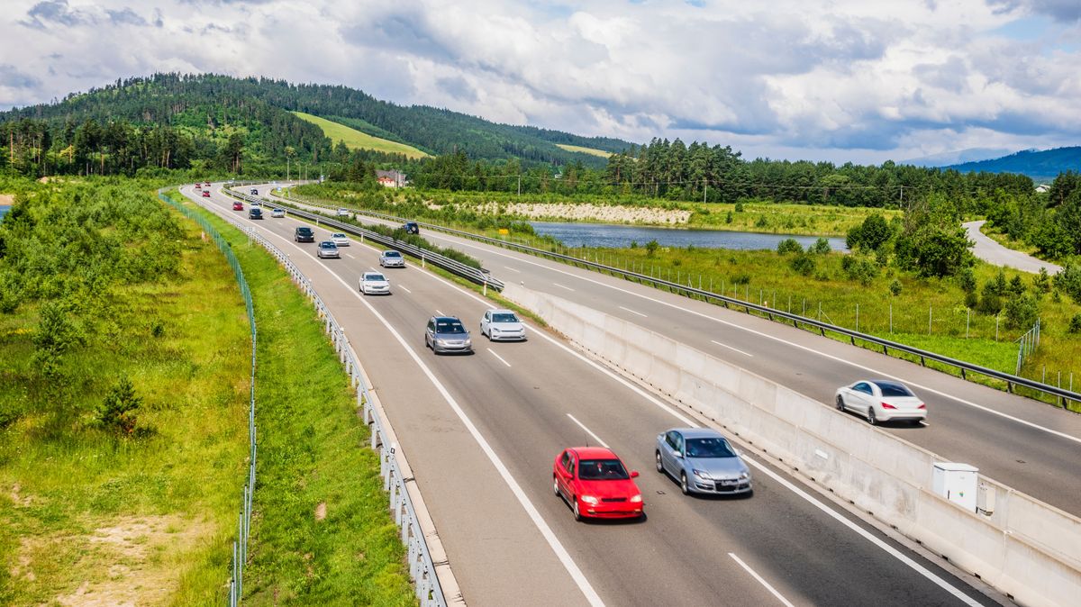 Intensive,Traffic,Of,Cars,On,The,Highway,,Slovakia