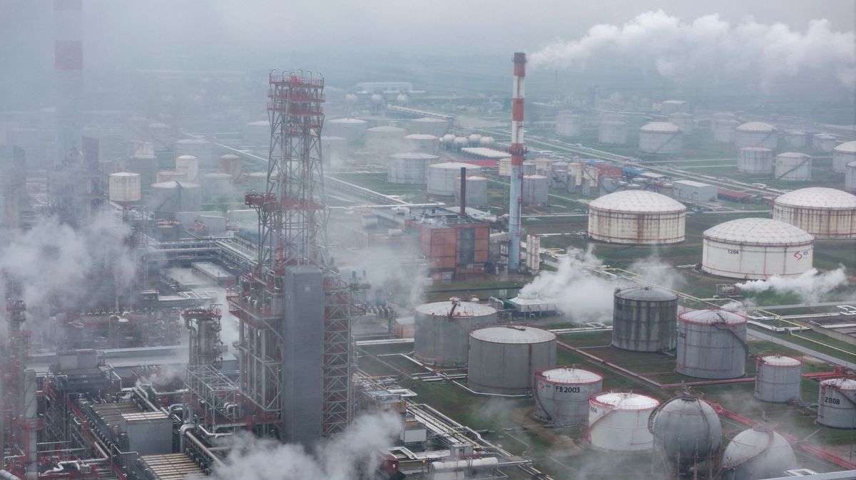 FILE PHOTO: A drone view shows Serbia's majority Russian-owned NIS oil refinery in Pancevo