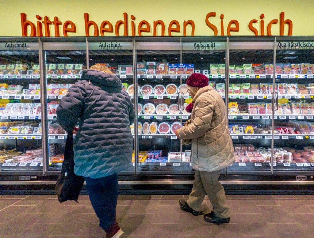 Customers in the discount store