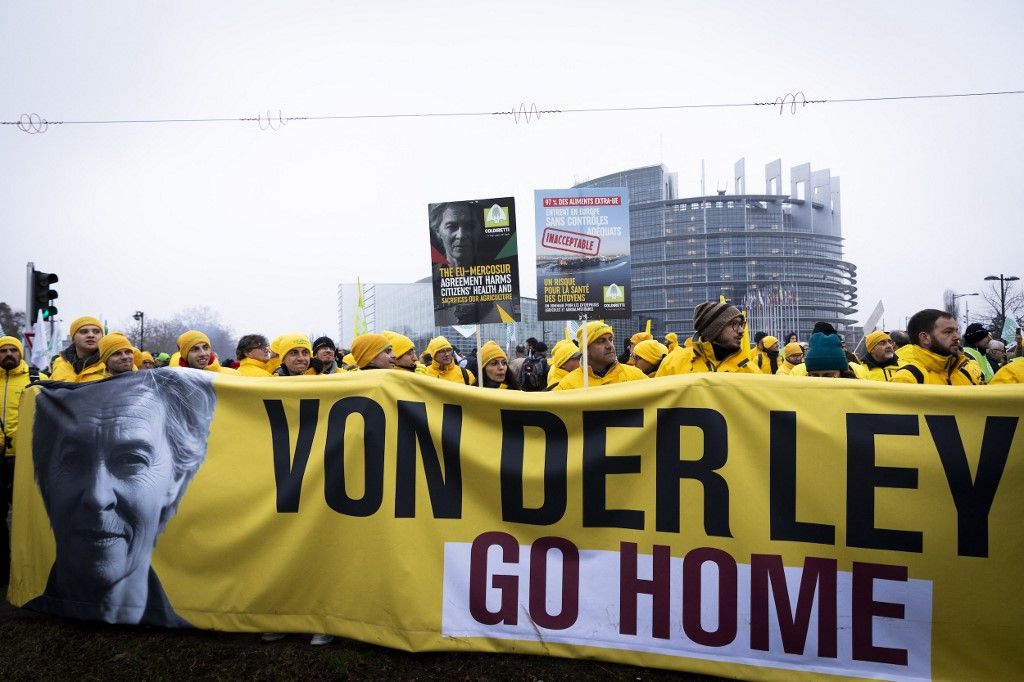 Farmers in France rally near European Parliament against EU-Mercosur Trade Deal