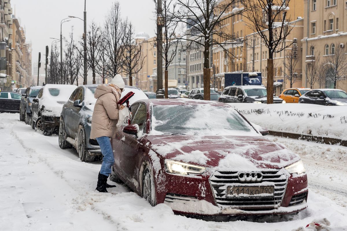 orosz Moscow,,Russia,,17,January,2026,,Red,Audi,Car,Parked,On