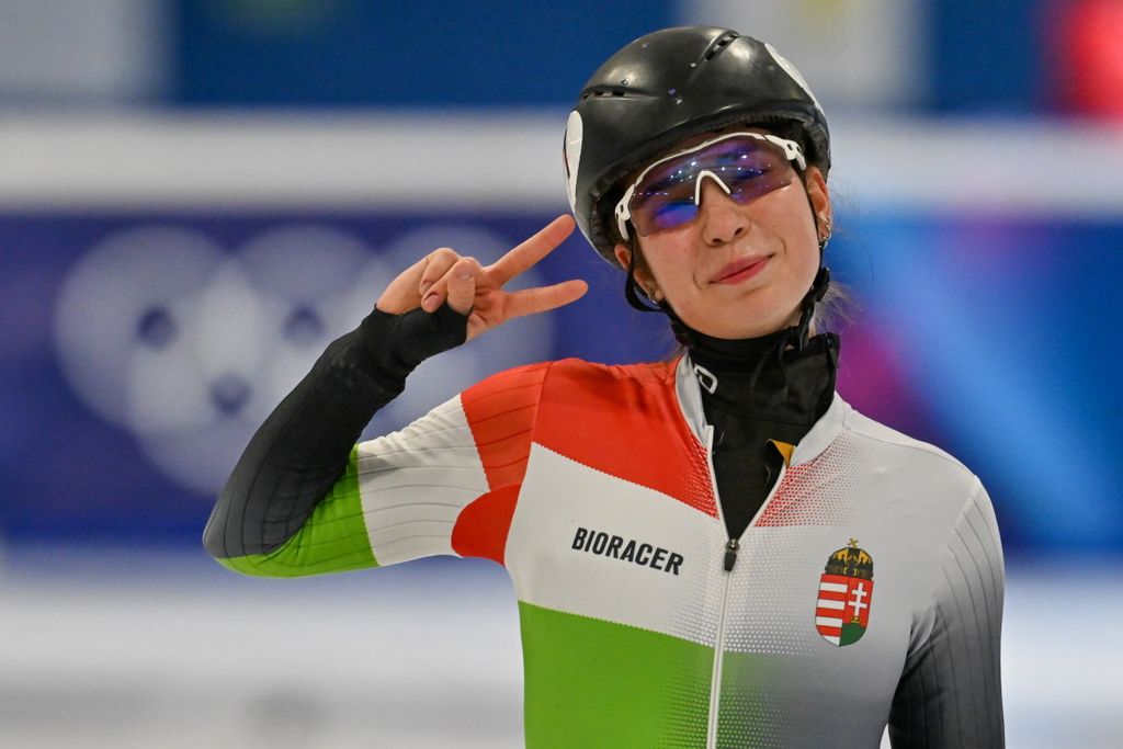 Milánó, 2026. február 7.
Végi Diána Laura a 2026-os milánói-cortinai téli olimpián a magyar rövidpályás gyorskorcsolyázók edzésén a milánói Forum di Milanóban 2026. február 7-én.
MTI/Illyés Tibor