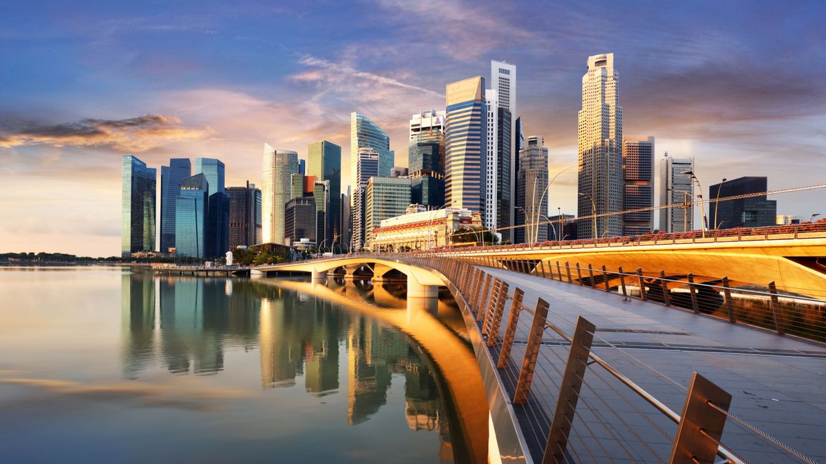 Singapore,-,Marina,Bay,At,Sunset