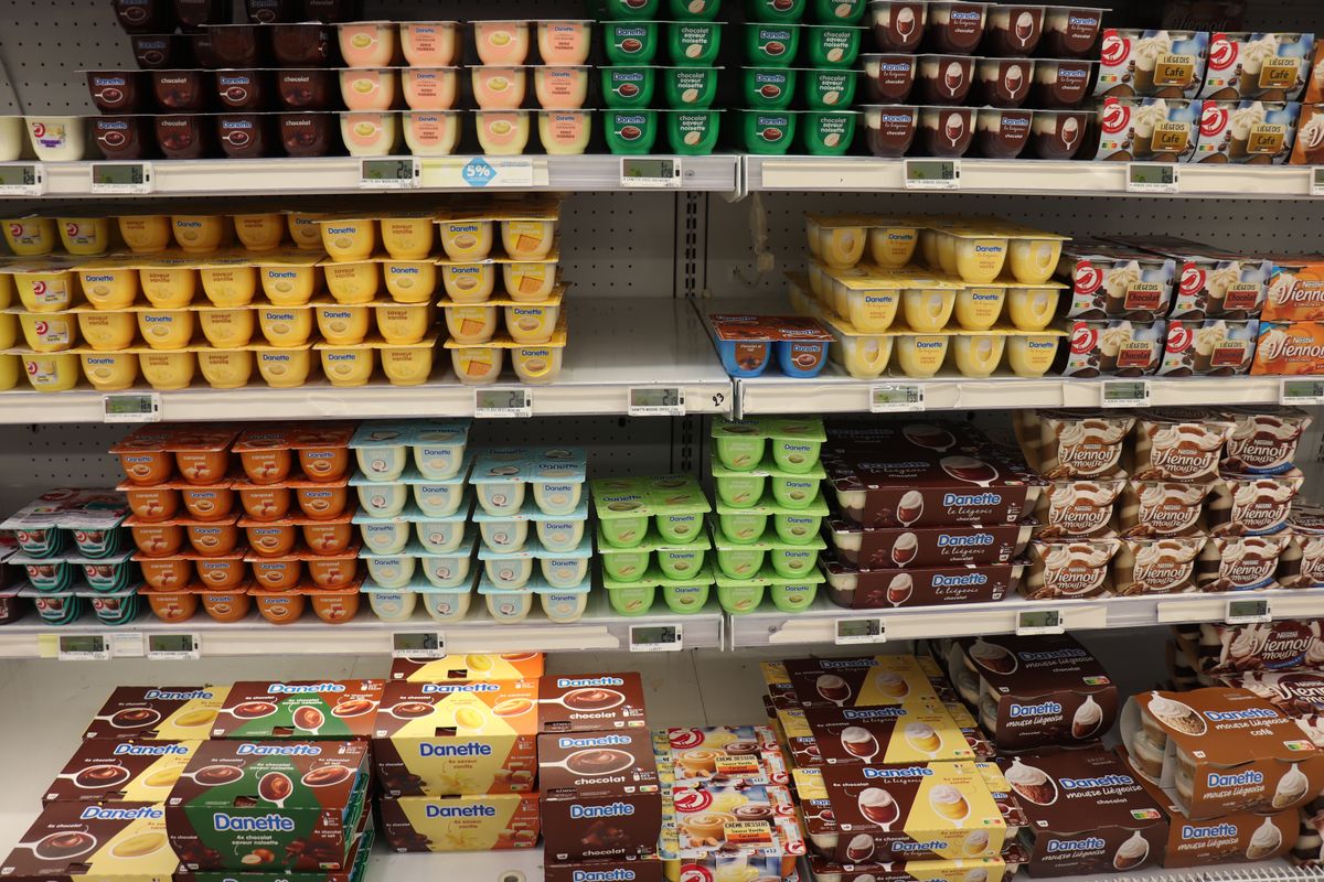 Gueugnon,,France,-,September,19th,2022:,Refridgerator,With,Yogurts,And