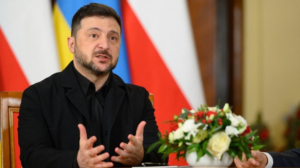 Polish PM Donald Tusk Bilateral Meeting With Ukraine's Volodymyr Zelenskyy.
Volodimir Zelenszkij ukrán elnök
Ukrajna, ukrán aranykonvoj