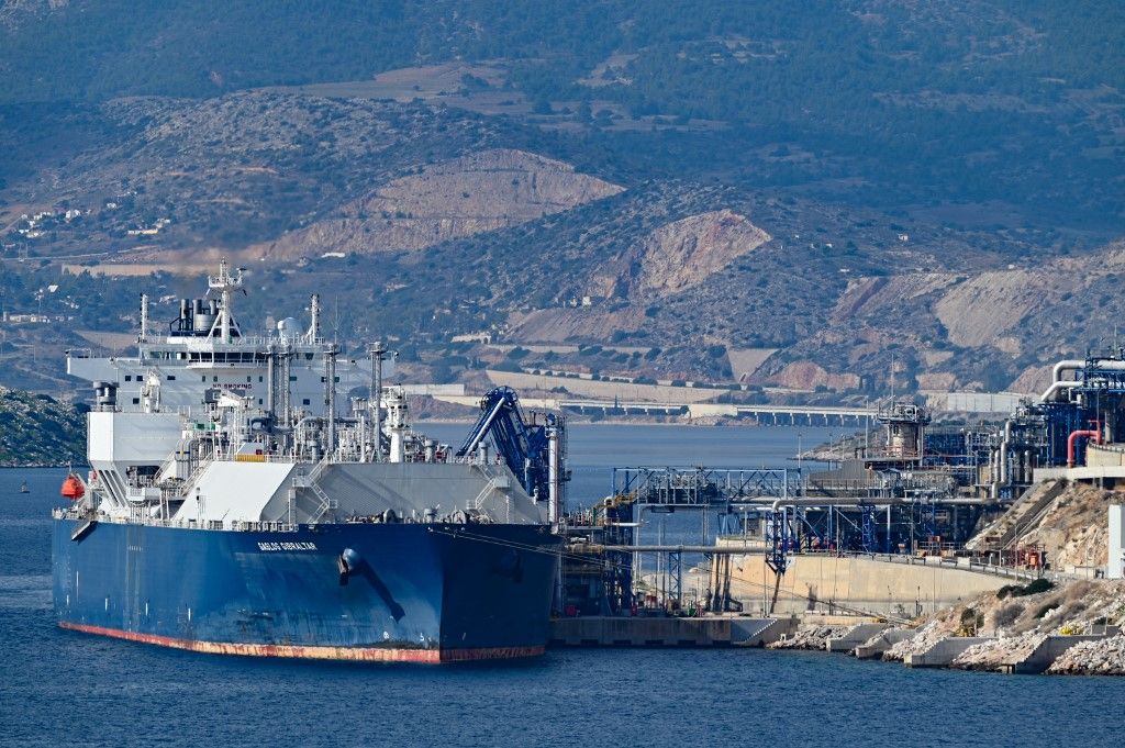 Egyptian Liquefied Natural Gas Arrives At Revithoussa Terminal Near Athens