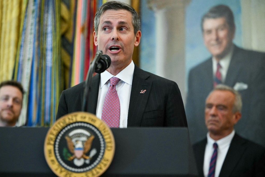 US President Donald Trump makes an announcement