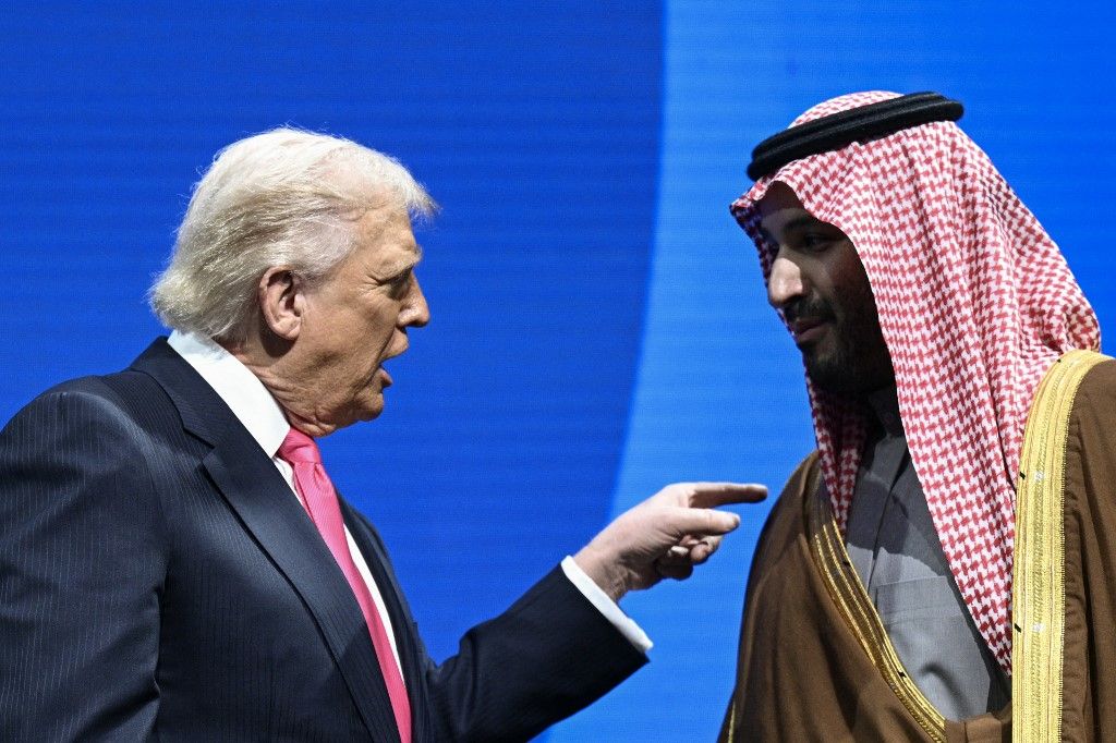 President Donald Trump delivers remarks at the US-Saudi Investment Forum