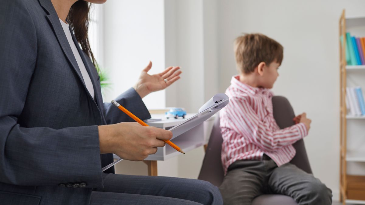 Child,At,Psychologist's,Office.,Kid,Refuses,To,Talk,,Turns,Away