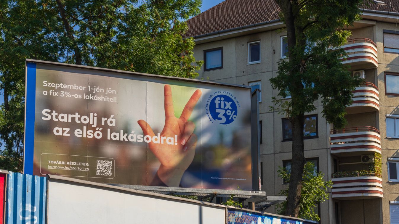 Budapest,,Hungary,-,August,14.,2025.,Government,Billboard,Promoting,The, Otthon Start