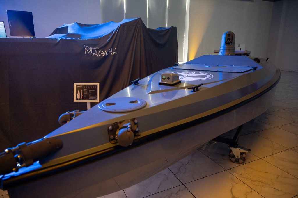 'Magura' sea drones presented in Kyiv A NATO-gyakorlat tanulsága: az ukrán tengeri drónok komoly fenyegetést jelentenek