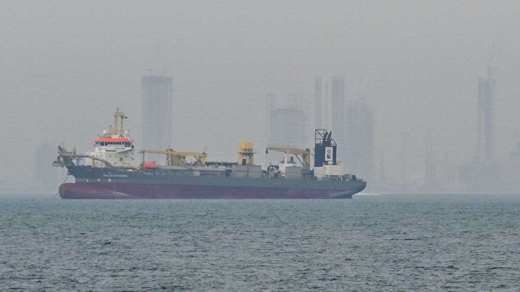 Commercial vessels anchored off UAE coast near Strait of Hormuz