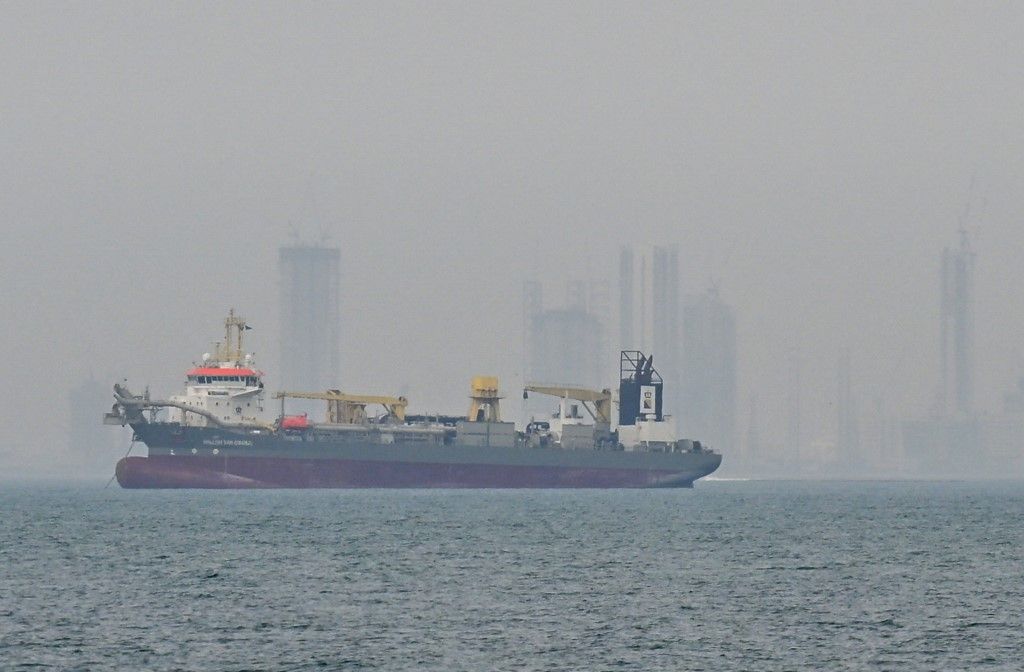 Commercial vessels anchored off UAE coast near Strait of Hormuz