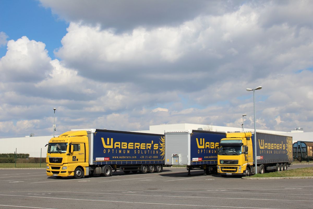 Nyiregyháza,,Hungary,Circa,2015:,Waberer's,Truck,Waiting,In,Outdoor,Parking