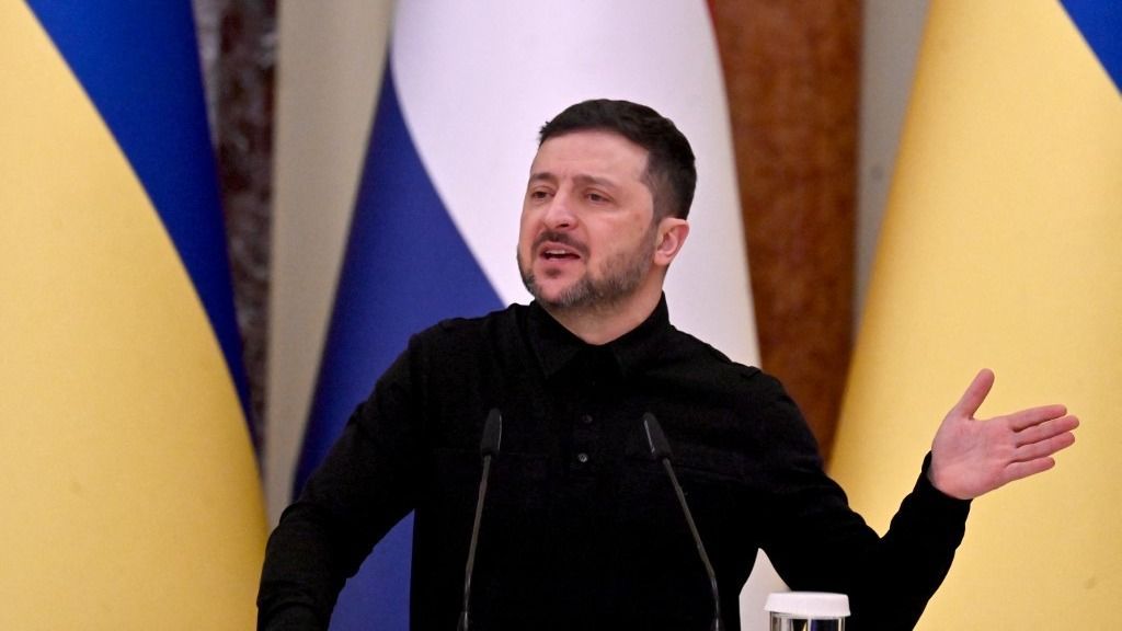 Volodimir Zelenszkij ukrán elnök
Kijev, Ukrajna
orosz-ukrán háború