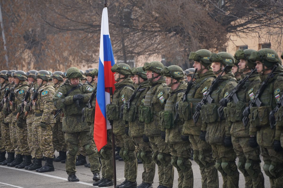 német Almaty,,Kazakhstan,-,01.13.2022,:,Soldiers,Of,The,Csto,Forces