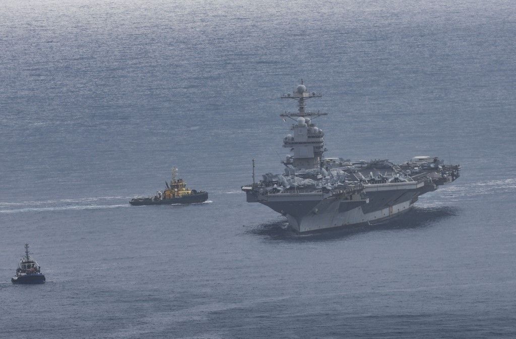 USS Gerald R. Ford undergoes repairs in Crete