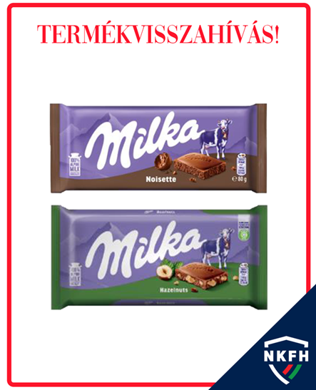 Milka csoki, csokoládé
Nébih, termékvisszahívás