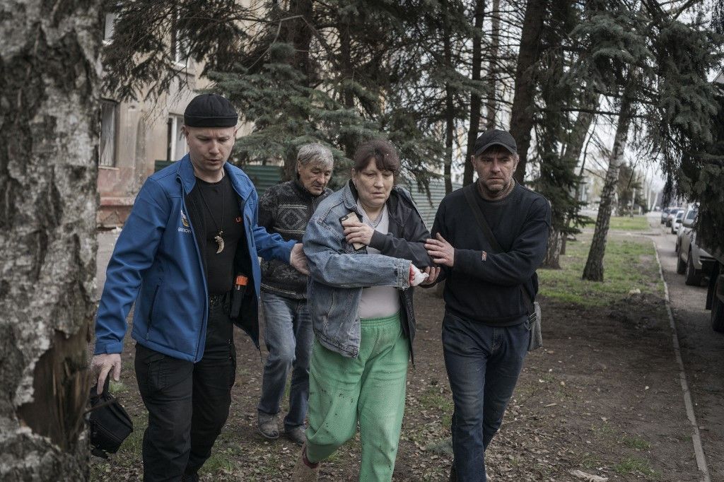 Aftermath of Russian strike on Kramatorsk, Ukraine