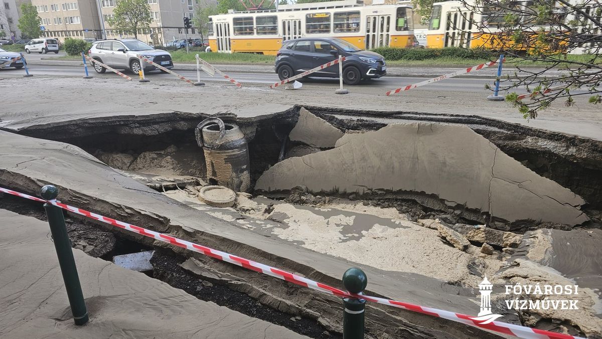 csőtörés Fővárosi Vízművek sávlezárás