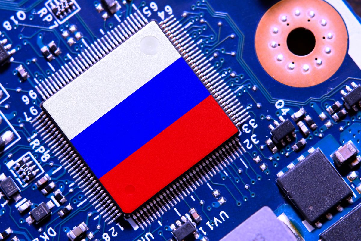 Oroszország a világ harmadik legnagyobb héliumtermelője, a gáz pedig a csipgyártás elengedhetetlen hozzávalója, Flag,Of,Russia,On,A,Processor,,Cpu,Central,Processing,Unit