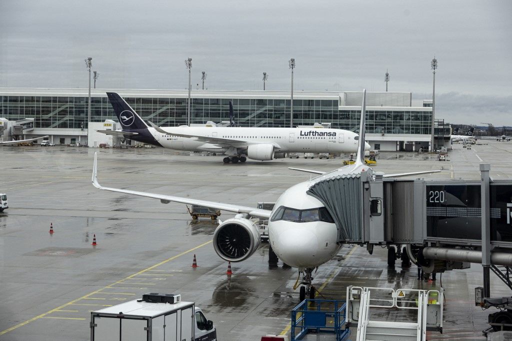 Lufthansa Airbus A350 In Munich Airport