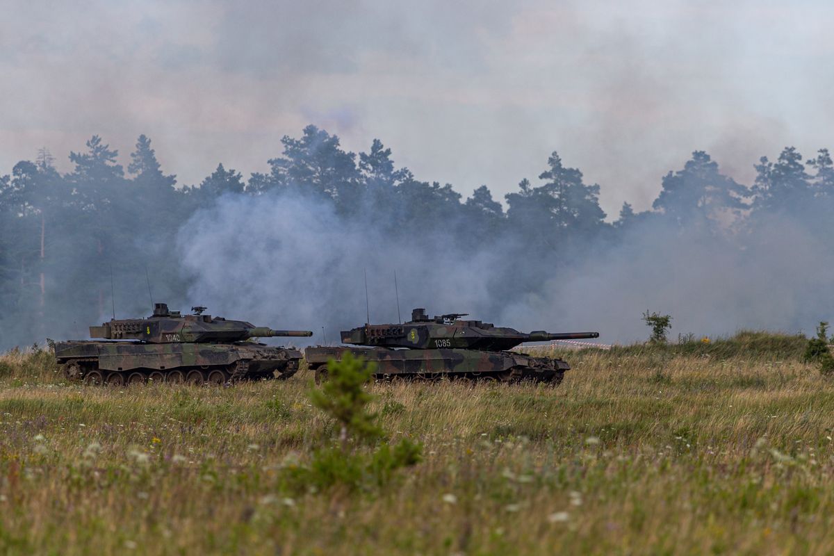 The,Photo,Shows,A,Leopard,2,Tank,,Which,Has,Been