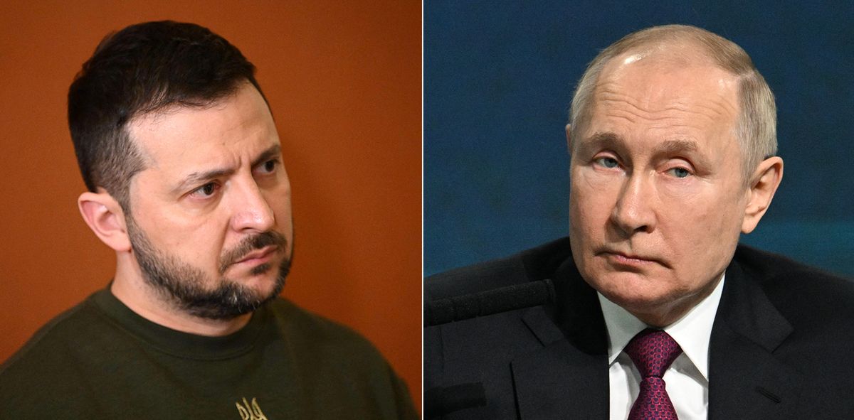 Volodimir Zelenszkij ukrán elnök
Vlagyimir Putyin orosz elnök
Oroszország, Ukrajna, Kreml
orosz-ukrán háború, béketárgyalás