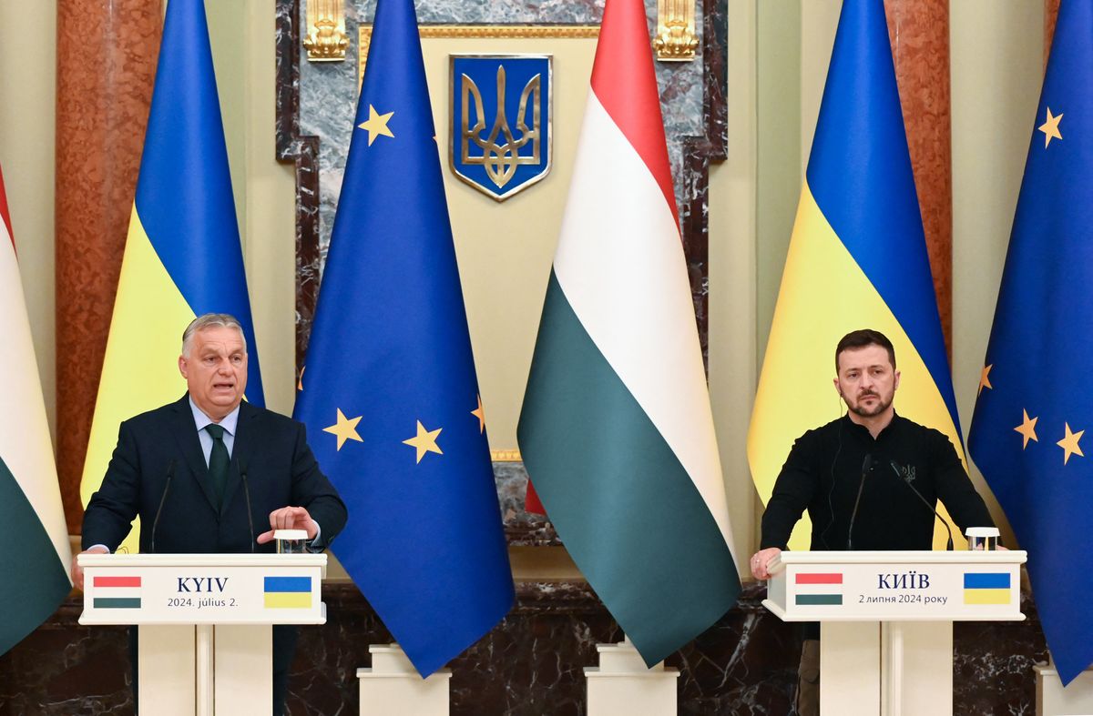 Ukrajna, Kijev, NATO
Orbán Viktor, Volodimir Zelenszkij