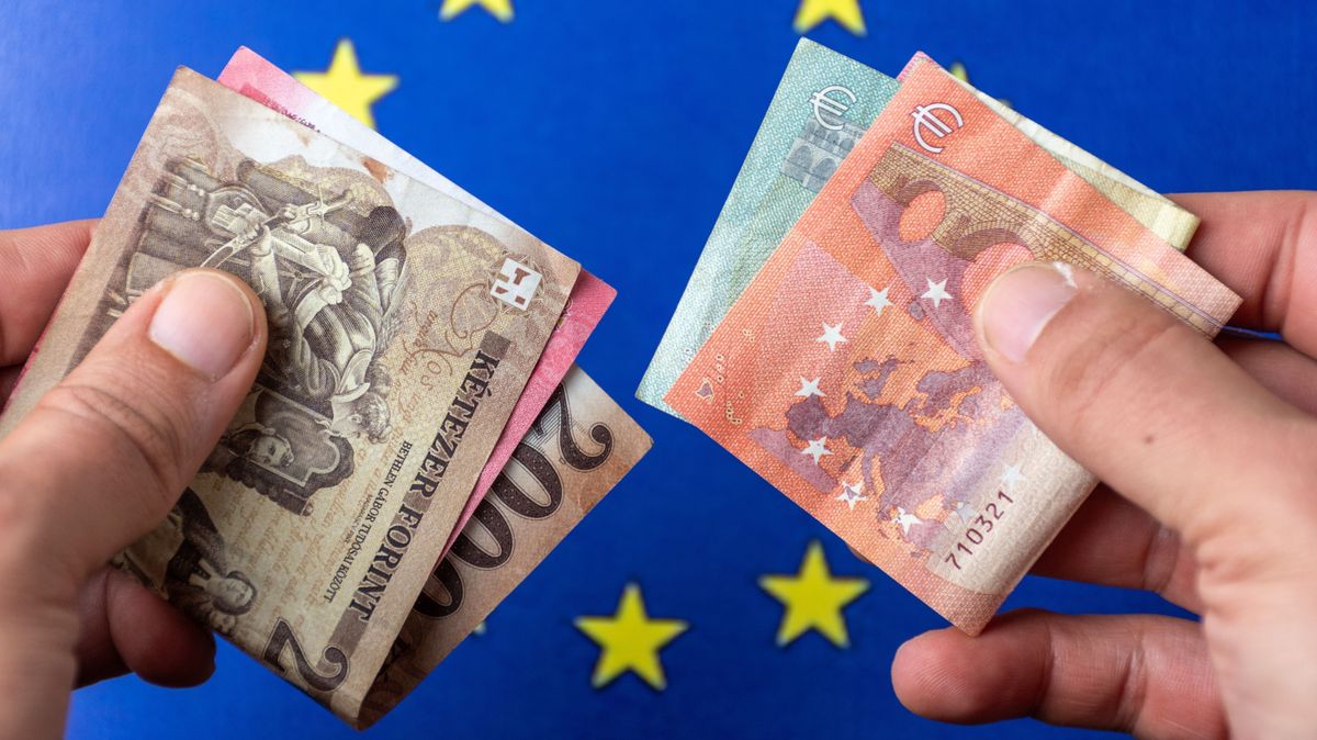 Euro,And,Forint,Banknotes,In,Hand forint euró