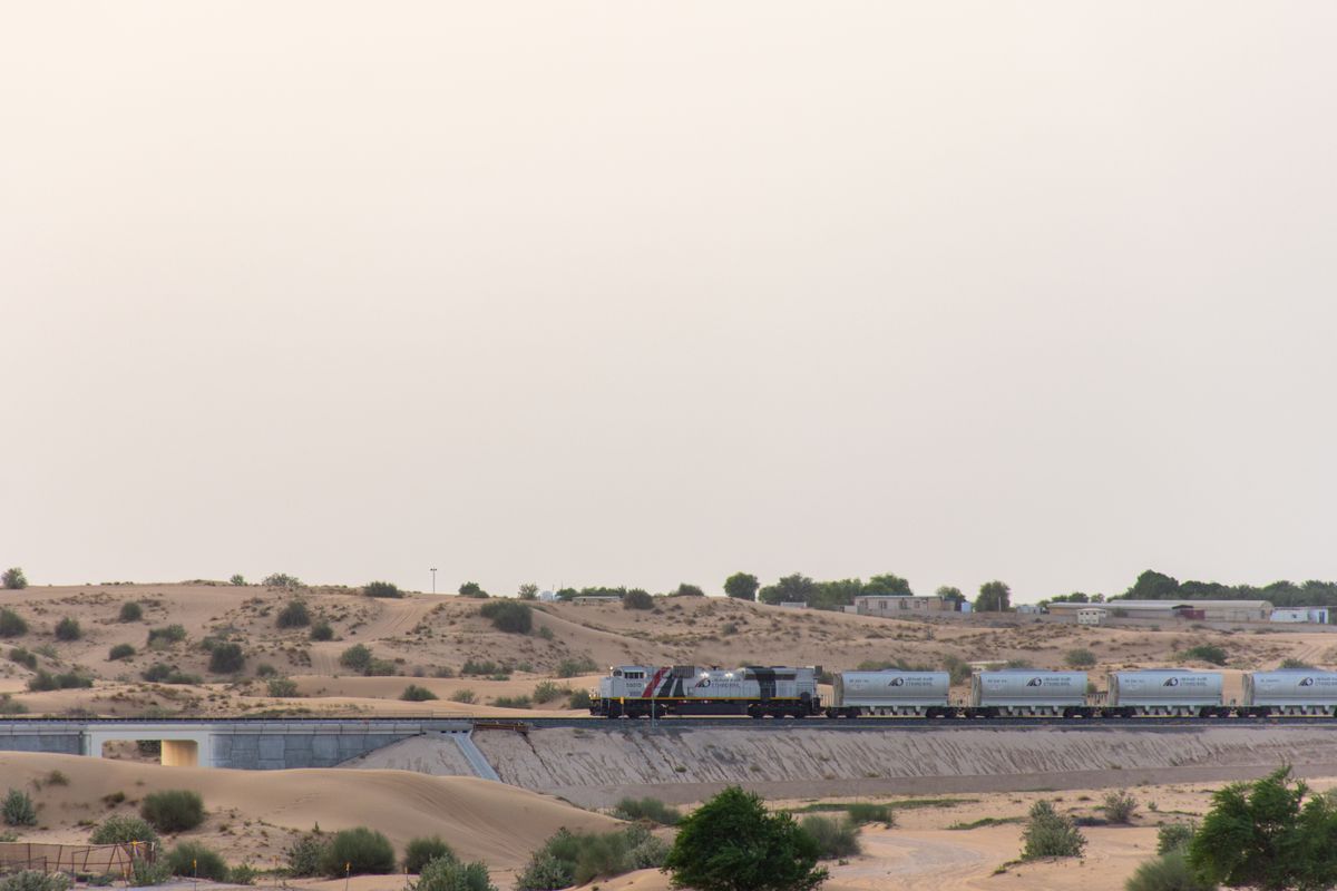 Dubai,,Uae,-,August,10,,2024:,Heavy,Freight,Train,Pulling
