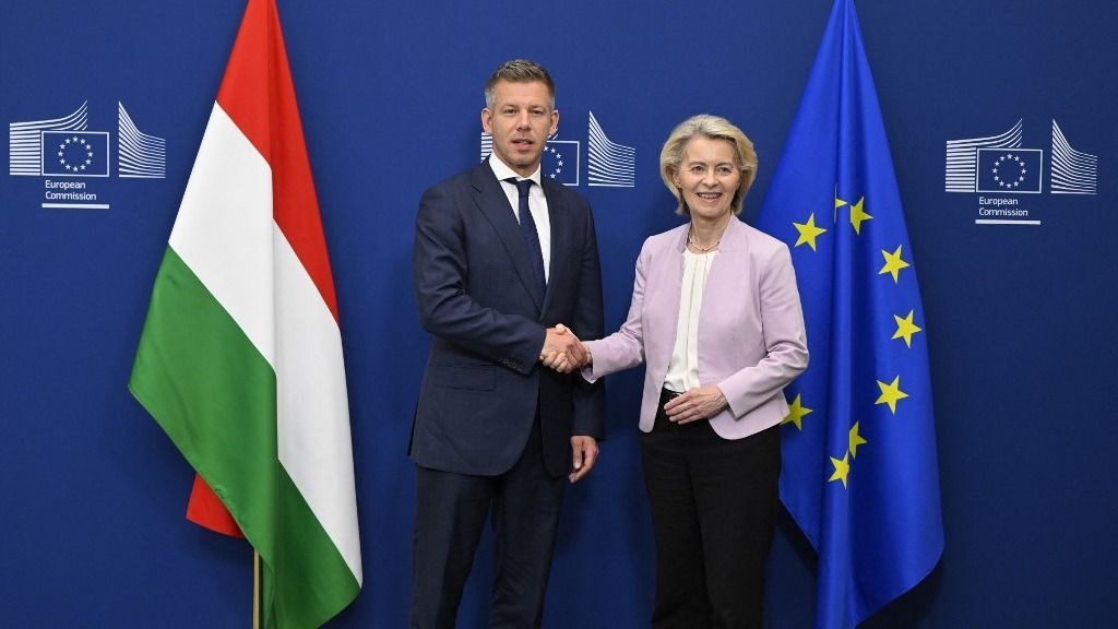 Magyar Péter magyar miniszterelnök és Ursula von der Leyen, az Európai Bizottság elnöke