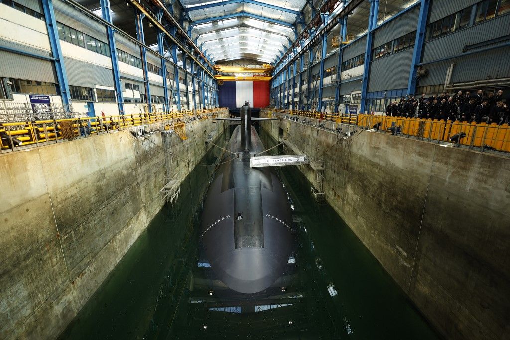 French President Macron visits nuclear submarine navy Base in Ile Longue