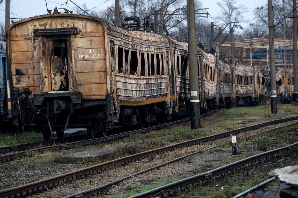 Railway station in Fastiv destroyed by Russian shelling