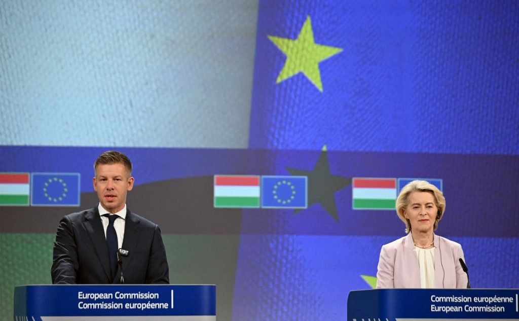 Peter Magyar - Ursula von der Leyen joint press conference in Brussels Magyarország feloldotta vétóját az Európai Békeeszközzel szemben